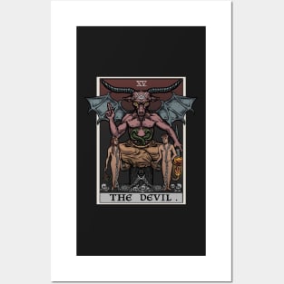 The Devil Tarot Card Baphomet Halloween Gothic Satanic Witch As Above So Below Posters and Art